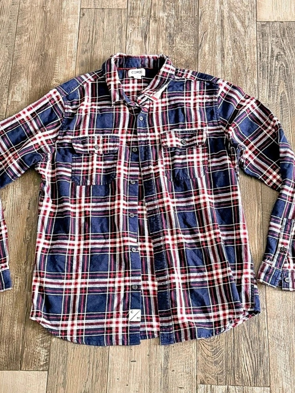 Plaid Button Down in Blue & Red